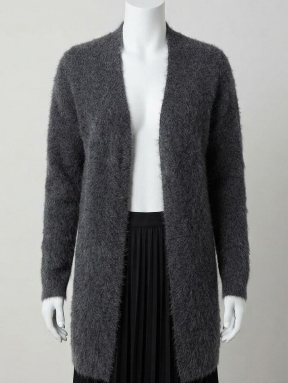 Aritzia The Group Babaton Dark Grey Long Sleeve Fuzzy Ladies Cardigan XS